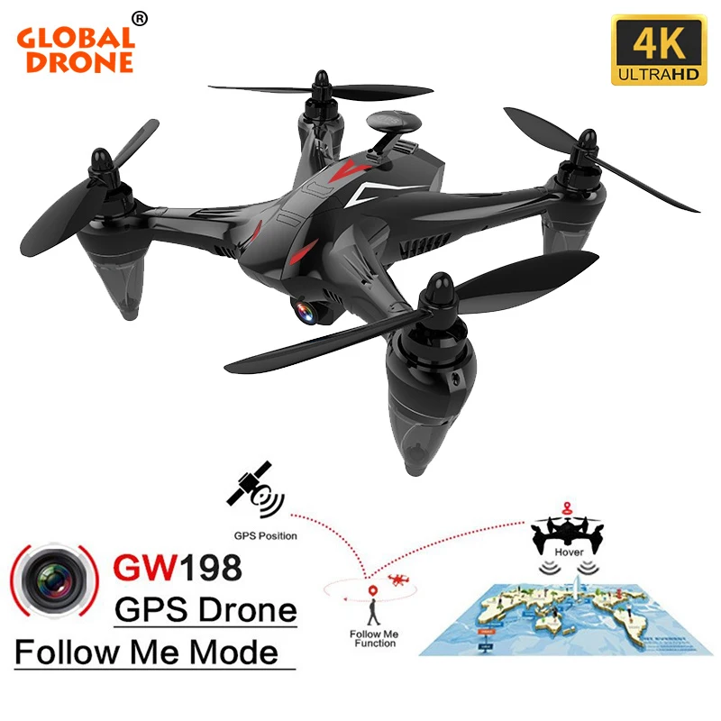 GPS 4K Дрон Профессиональный Wi Fi FPV Бесщеточный мотор Ховер дроны следуй за мной с