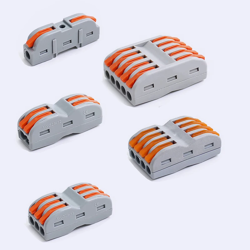 

5PCS Fast Wire Cable Connectors SPL Quick Terminal Universal Wire Connect Push In Terminal Block PCT-222 SPL-62 SPL-42 Splic DIY