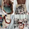 Miyahouse Casual Canvas School Backpack Women Lovely Cat Printed Drawstring Backpack Teenager Large Capacity Ladies School Bag ► Photo 2/6