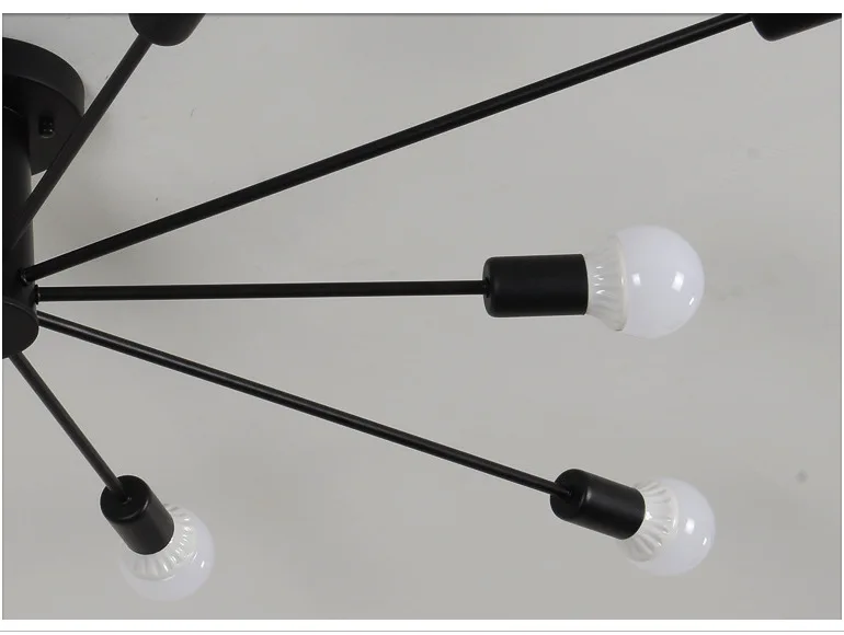Estrela de Metal do Vintage Moderna Iluminação Lustre Preto Branco Ouro 6 8 10 Soquetes Retro Aranha Quarto Casa Decoração Luminárias - 12 Computers & Electronics