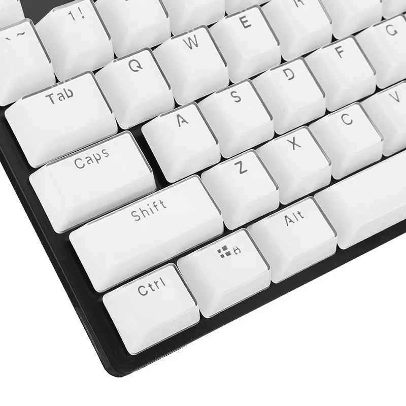 Модные хрустальные белые колпачки клавиш PBT для клавиатуры с подсветкой Doubleshot