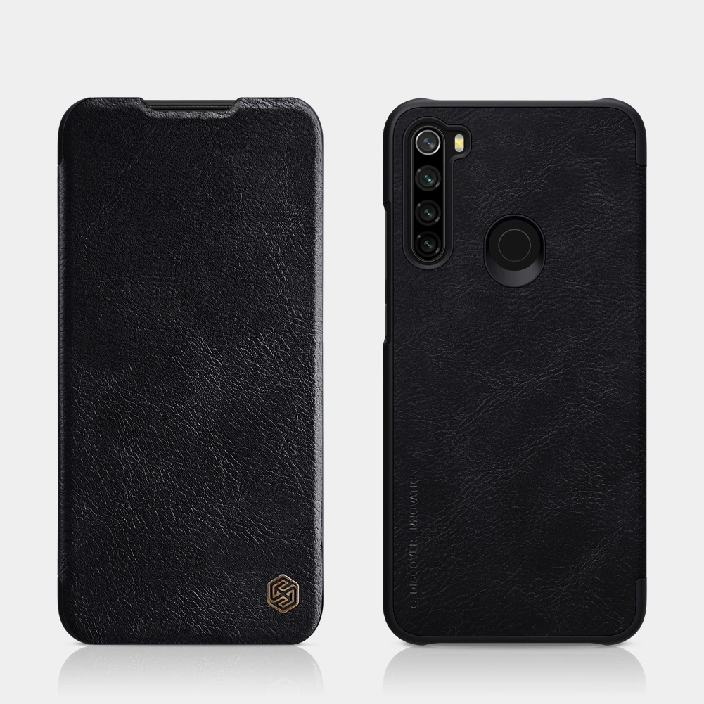 Черный Для Xiaomi Redmi Note 8 Nillkin Qin кожаный чехол с откидной крышкой для Xiaomi Redmi Note 8Pro PC задняя крышка с карманом для карт чехол для телефона - Цвет: Черный