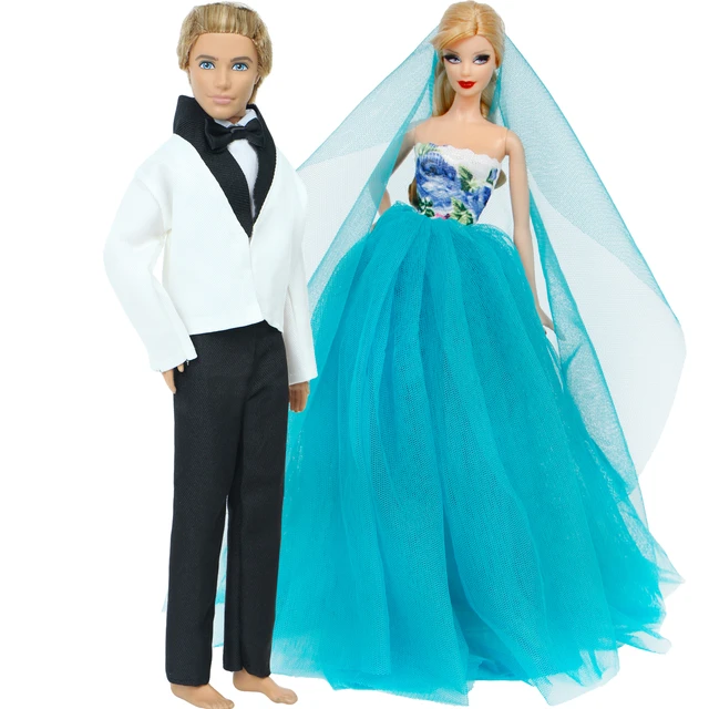 Costume De Mariée Pour Poupée Barbie, Fait À La Main, Avec Chemise Blanche,  Vêtements Pour Poupée Barbie Ken - Poupées Accessoires - AliExpress