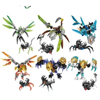 

6 pcs/set Jungle Stone Water Earth Ice Fire Figure Building Block Toys For Boy Compatible All Brands