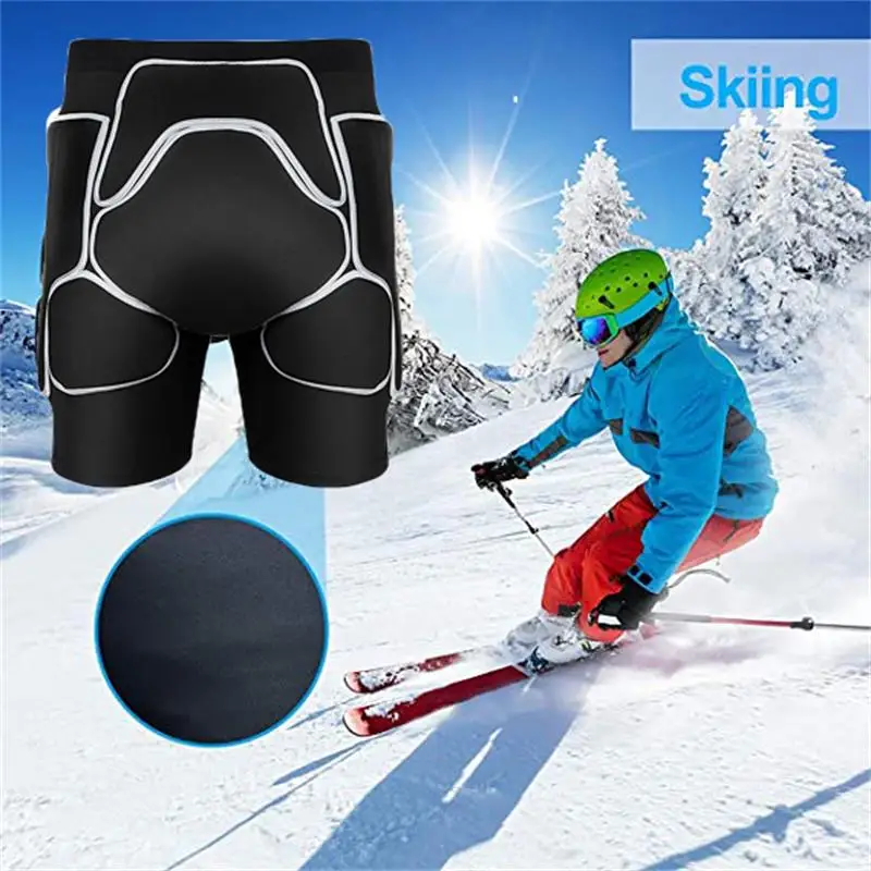 Unisex Ski Short Hip Butt Padded Protect Ski Skateboard Sports Shorts Drop Resistance Roller Padded Shorts Knee Pads