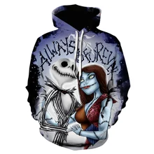 Impressão 3d moda hoodie feminino/masculino casual pesadelo moletom com capuz streetwear antes do natal