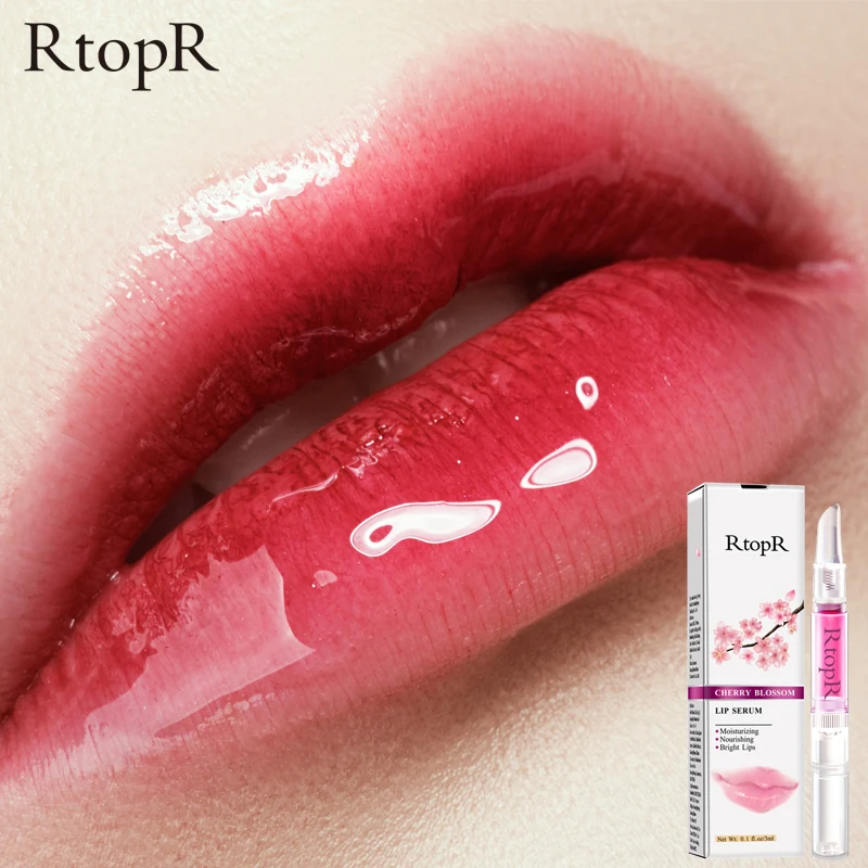 

Cherry Blossom Lip Serum Essence Moisturizing Lip Gloss Anti-Dry Crack Peeling Reduce Lip Fine Lines Serum Brighten Lip Color