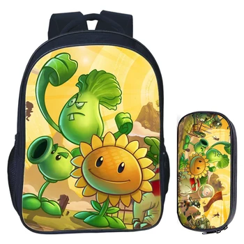 

16 inch Plants VS Zombie Children School Bags Orthopedic Backpack Kids School Boys Girls Mochila Infantil Catoon Bags