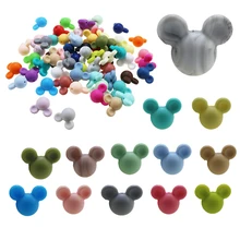 Anneau de dentition en Silicone coloré pour bébé, 3 pièces, souris, sans BPA, qualité alimentaire, collier à mâcher, accessoires pour nouveau né 