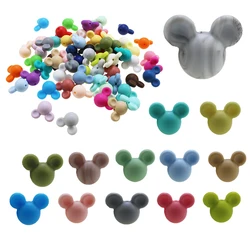 Silicone Beads Baby Teether Toy 3pcs Mouse Baby Teether BPA Free Food Grade Silicone Colorful Chew Necklace Newborn Accessories
