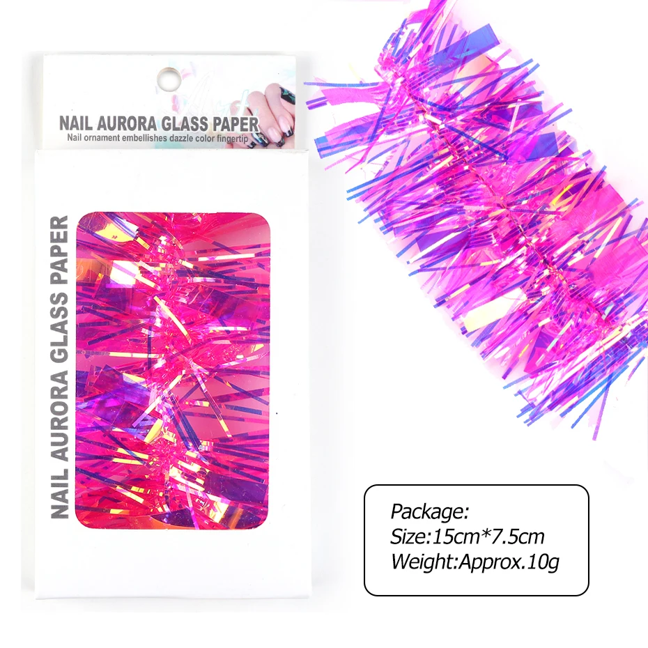 Фольга для дизайна ногтей Aurora Cellophane лазерная зеркальная стеклянная наклейка