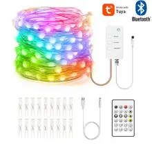 

Tuya Wifi Smart Light String RGB LED App Control Clip Light Work With Alexa/Google Assistant Christmas Decoration Night Light