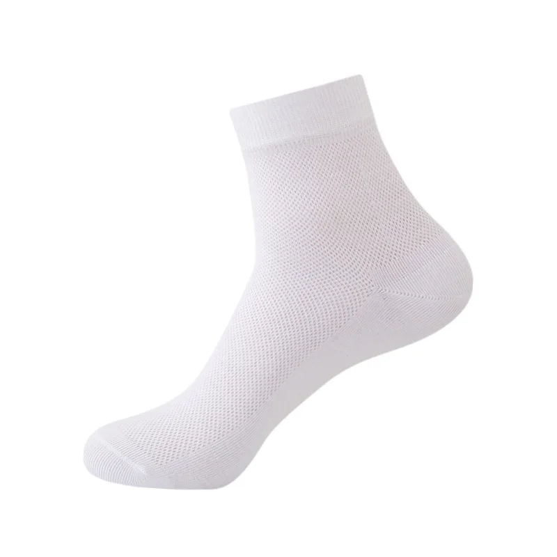 Men's Summer Thin Mesh Stockings Male Black Grey White Socks 10 Pairs High Quality Cotton Middle Tube Breathable Adult Sock