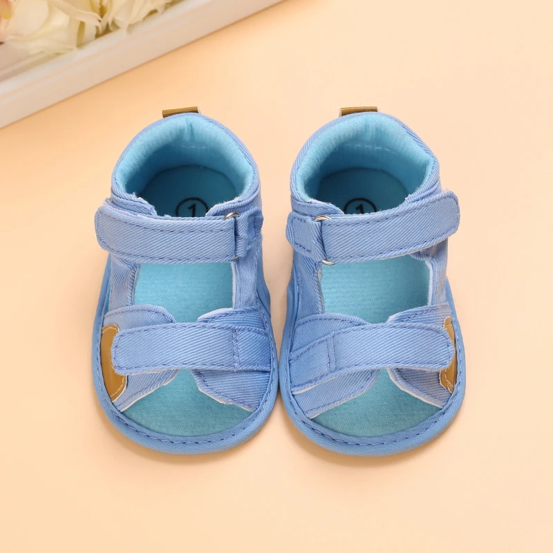 2021 NEW 0-18Months Kids Newborn Baby Boys Fashion Summer Soft Crib Shoes First Walker Anti Slip Sandals Shoes Soft Sole