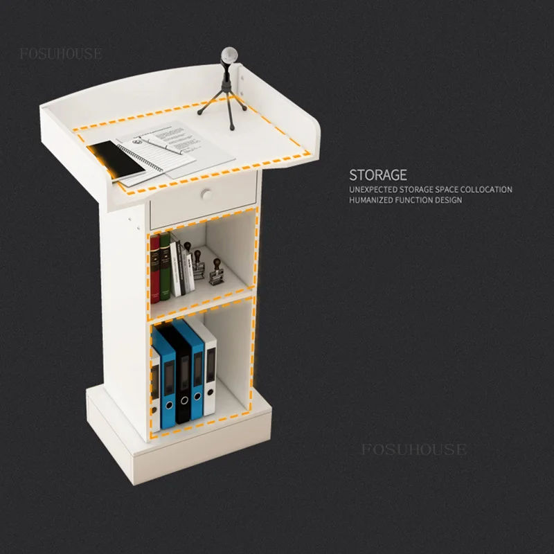 Hotel Lobby Host Guest Reception Desks Shopping Guide Emcee Speech Tables Simple Teacher Podium Table Office Meeting Room Desk