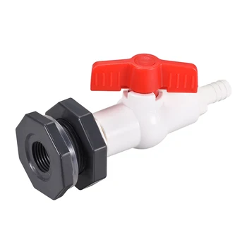 

uxcell 1Sst ABS Ball Valve Pagoda Connector Spigot Kit with Bulkhead Fitting Adapter White Grey for Water Tank fishbowl