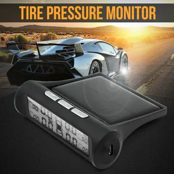 

Vehemo Solar Power USB Auto TPMS Tire Pressure Monitoring System Anti-Explosion Universal Car Digital TPMS Gauge