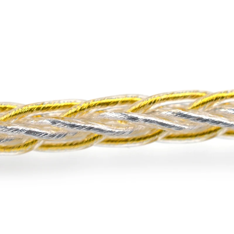 KZ 8 Core Gold Silver Mixed Cable with 2pin Mmcx Connector Use For KZ ZS10 PRO ZSN ZST ES4 ZS10 AS10 BA10 ZSN PRO