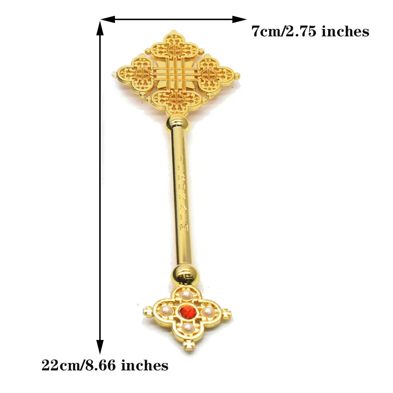 Prayer Ceremony Cross Alloy Christ Church Prayer Supplies Catholic Decoration Gifts Gold and silver colors 22 cm