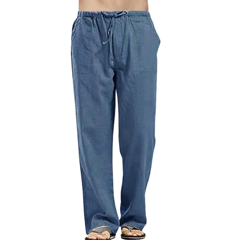 Men's Pants Casual Loose Cotton and Linen Cool Pants with pocket Men's Clothing ropa hombre Elastic Waist joggers Mens pants #w Men's Pants Casual Loose Cotton and Linen Cool Pants with pocket Men's Clothing ropa hombre Elastic Waist joggers Mens pants #w