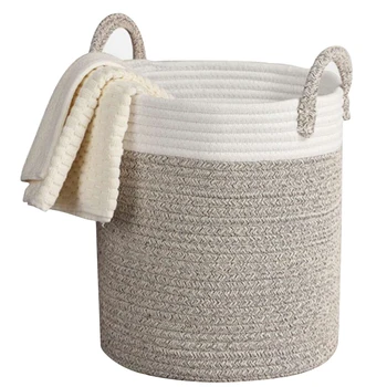 

Cleaning Durable Gift Storage Basket Blanket Bathroom Cotton Practical Large Capacity Woven Rope Home Organizer Laundry Towel