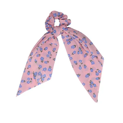 Цветочный принт женский шарф для волос Scrunchie богемная эластичная резинка для волос бант волосы резиновые завязки Волосы Галстуки конский хвост держатель аксессуары - Цвет: 60