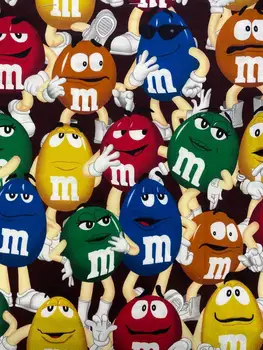 

wide110cm Cartoon loving chocolate beans Fabric 100% Cotton Fabric Patchwork Sewing Material Diy Dress Shirt