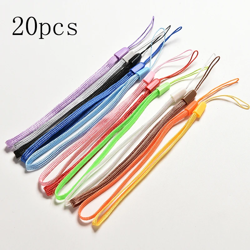 20 pcs Nylon Wrist Hand Cell Phone Mobile Chain Straps Keychain Charm Cords DIY Hang Rope Lanyard Neck Camera Strap | Украшения и