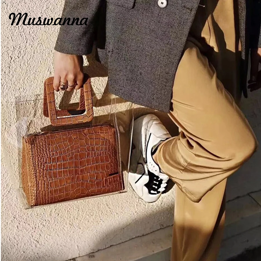 Cena Krokodyl przezroczyste torebki damskie przezroczysty pvc galaretki torby projektant luksusowe torebki torby na zakupy duża letnia torba na plażę Lady