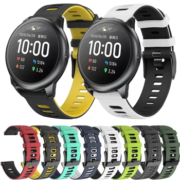 

Hot for Xiaomi haylou solar ls05 Two-color Silicone Smart Watch Wristband Replacement Bracelet Accessory Quick Release EasyFit
