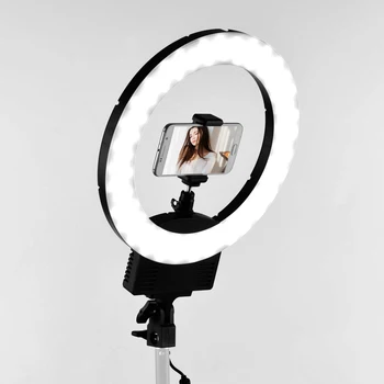 

12 Inch LED Ring Light Ringlight 36W Stepless Dimmable Circle Lamp with Small Ballhead for Makeup Video Live Photographing