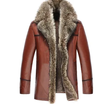 

Genuine Leather Jacket Men Winter Jacket Natural Fur Real Sheepskin Coat for Men Wool Liner Raccon Fur Collar Coat 14061 YY387