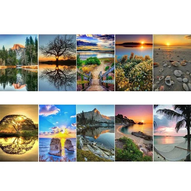 

Landscape DIY 5D Full Drill Diamond Painting Embroidery Cross Stitch Kit Rhinestone Crystal Home Decoration Craft