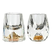 

Crystal Glasses Gold Foil Crystal Shot Glasses For Vodka Glass Wine Set Double Glass Wine Cup For Home Bar Luxury Liquor Cups