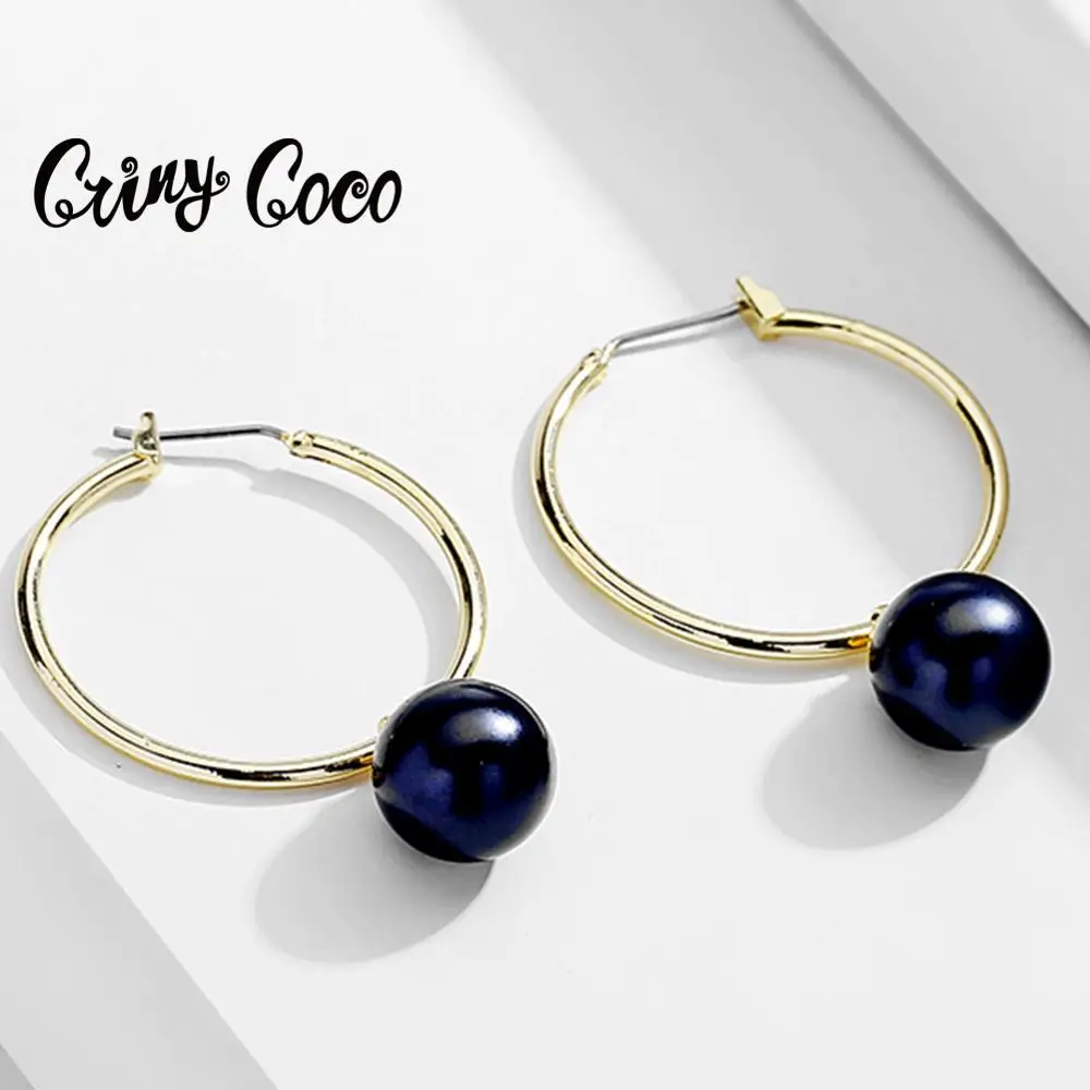 

Fashion New Hawaiian Black Pearl Beads Drop Earrings 2020 Geometric Luxury Tattoo Circle Bohemian Dangle Earring Jewelry