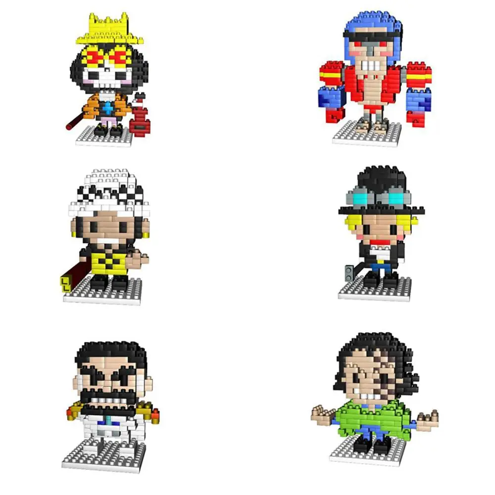 

LegoINGlys creators One Piece Pirates Brook Franky Garp Arlong Hiro Sabo Micro Diamond Building Block model Nano brick toys gift