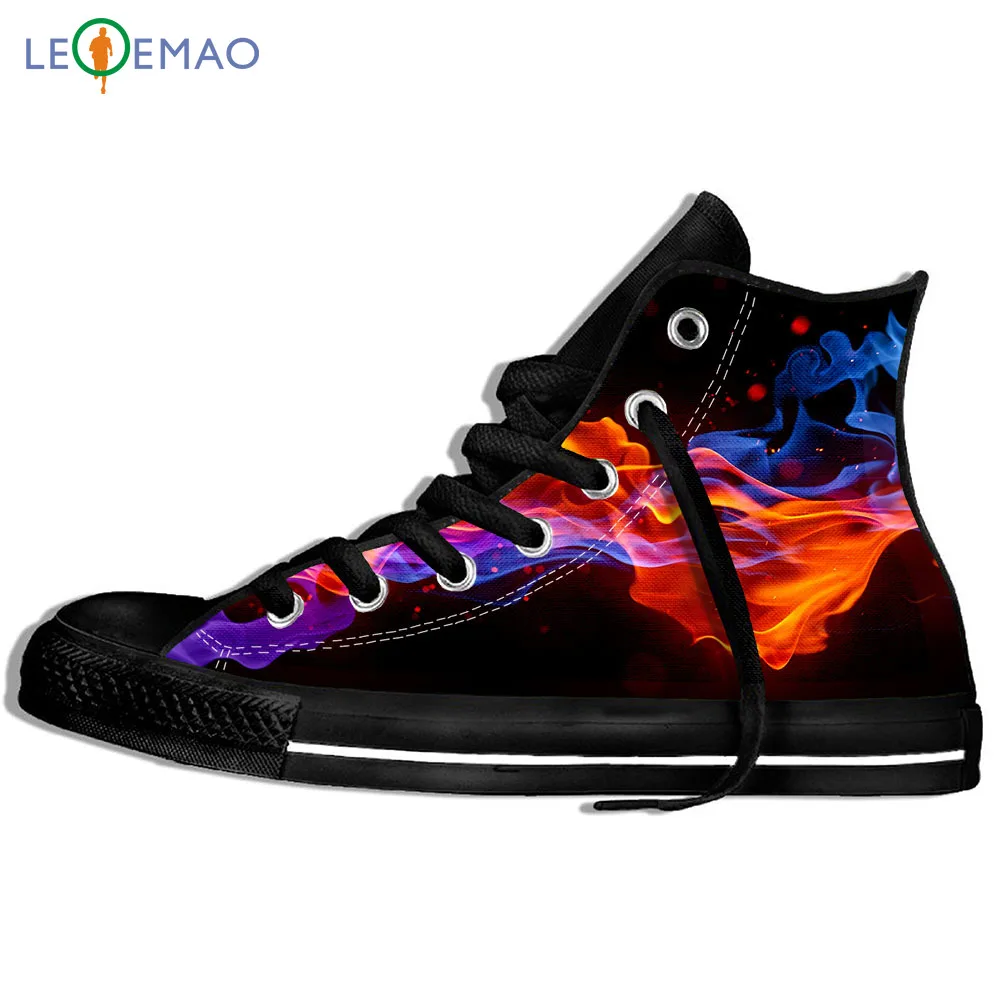 

Custom Athletic Running Canvas Shoes For Man Hot Flame Smokyfor Men/high Quality Harajuku Flame Smoky Canvas Sneakers