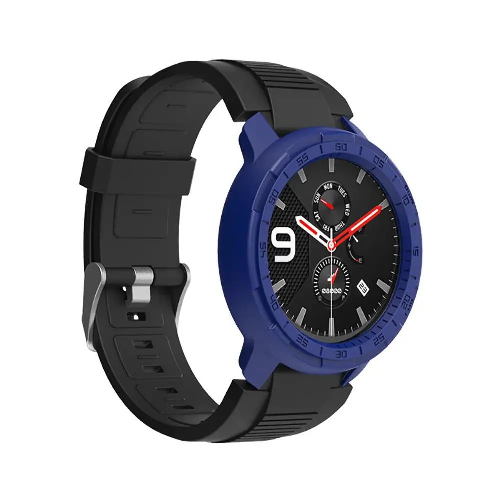ТПУ тонкий защитный чехол, мягкая оболочка, черный/синий/красный/оранжевый, устойчивый к царапинам чехол для Huami AMAZFIT GTR 47 мм Smart Watch - Цвет: Blue