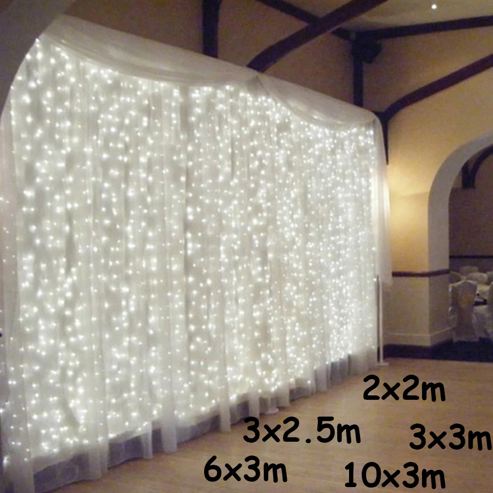 Гирлянда, светодиодная для уличного украшения, 3х1/3х3/6х3 м|light garlands outdoor|light garlandled icicle | АлиЭкспресс