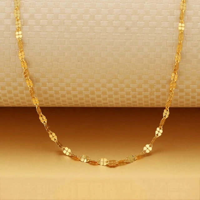 New Arrival 14k Gold Jewelry 585 Gold Necklace For Women 14k Gold Chain  Long Necklace Rose Gold 1.5mm 40-80cm - Necklaces - AliExpress