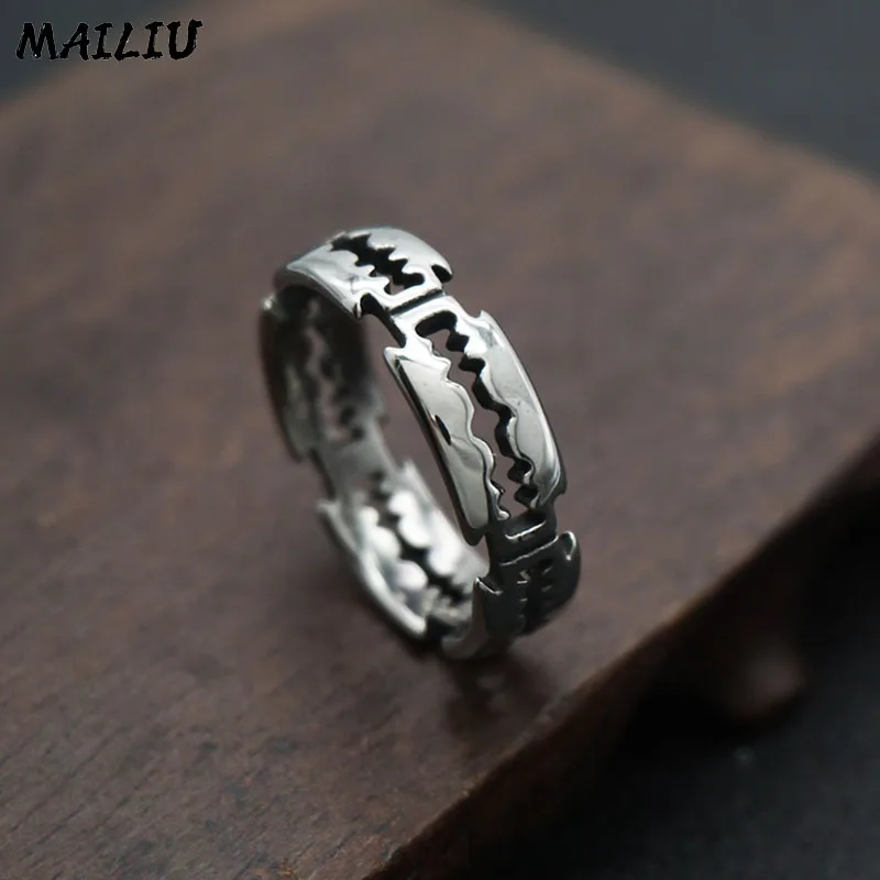 2025 Mode Stijl Charmant titanium mes heren rock punk scheerapparaat feest roestvrij staal ring, dames mode sieraden, geschenken_voghion.com