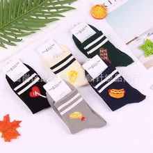 Мультяшные леденцы, индейка, хот-дог, сыр, шоколад, женские хлопковые носки, смешная уличная одежда, удобные спортивные носки для женщин