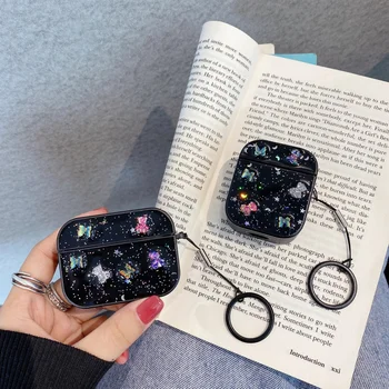 

for Airpods 1 2 pro Cute Starry sky Butterfly Blue Earphone Case Bluetooth Earphone Cover Clear TPU Soft Fundas Coque