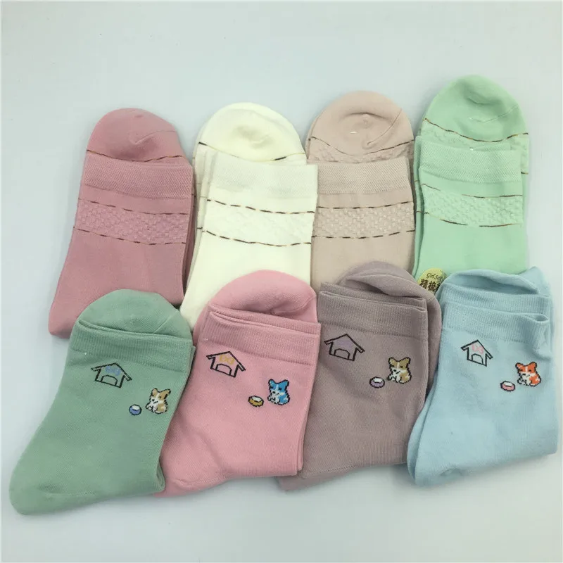 10 шт = 5 пар/лот осень зима Модные женские носки Высокое качество из хлопка и бамбукового волокна повседневные носки женские Размер 35-41 распродажа