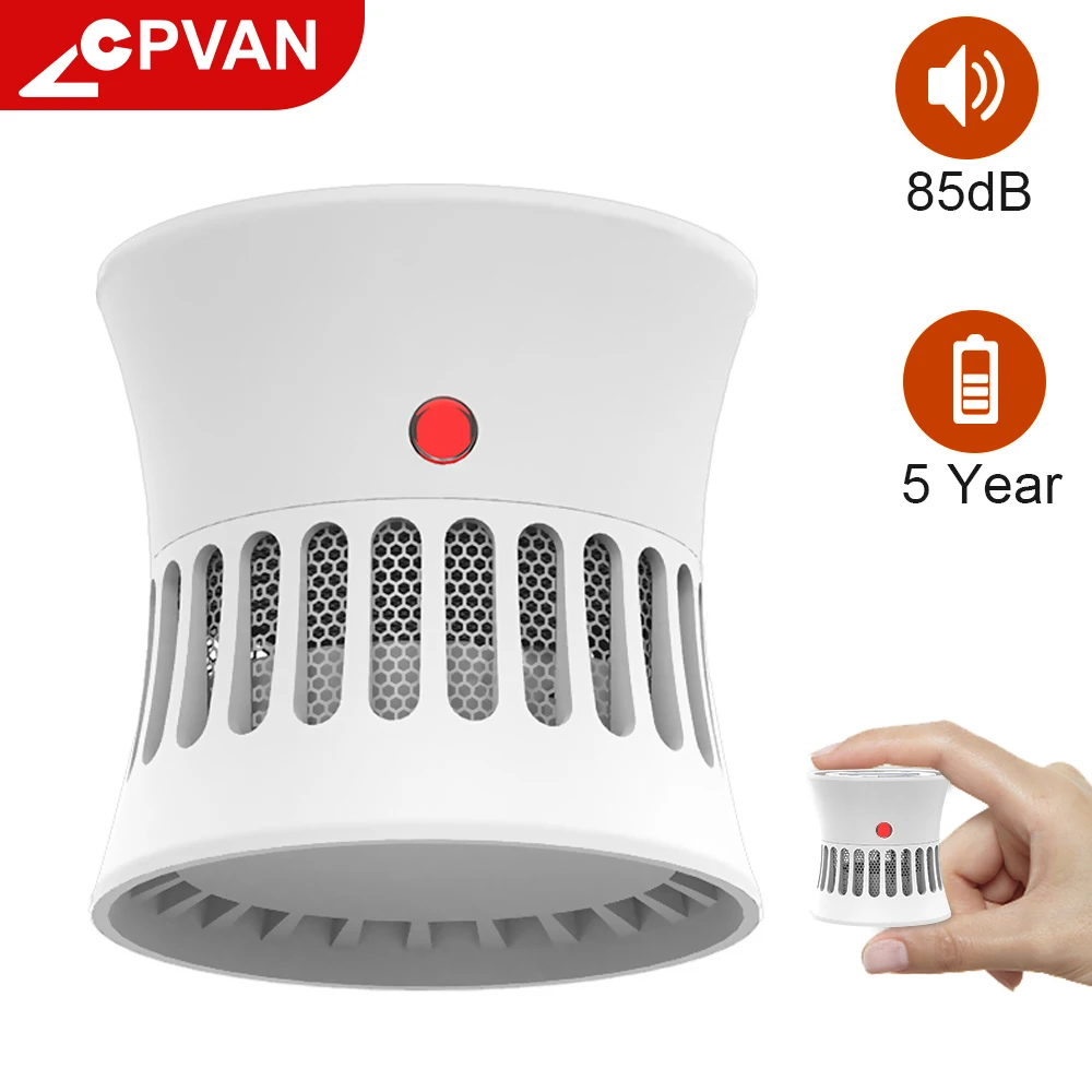 CPVAN Fire Smoke Detector EN14604 CE Certified Smokehouse Combination Fire Alarm for Home Office Security Smoke Sensor