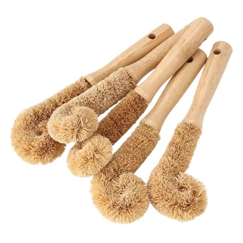

Brush Kitchen Cleaning Brush Hemp Fiber Non-Stick Frying Pan Brush Dish Cup Pot 5Pc
