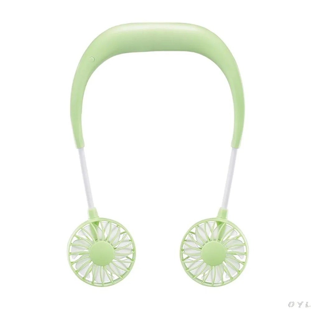 Hands-free повязка на шею руки-свободно висящий USB Перезаряжаемый двойной вентилятор мини-вентилятор летний портативный ручной вентилятор