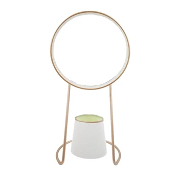 

Creative Makeup Mirror, Rechargeable Eye Protection Learning Lamp, LED Pen Holder Mirror, Foldable Makeup Mirror, Gold