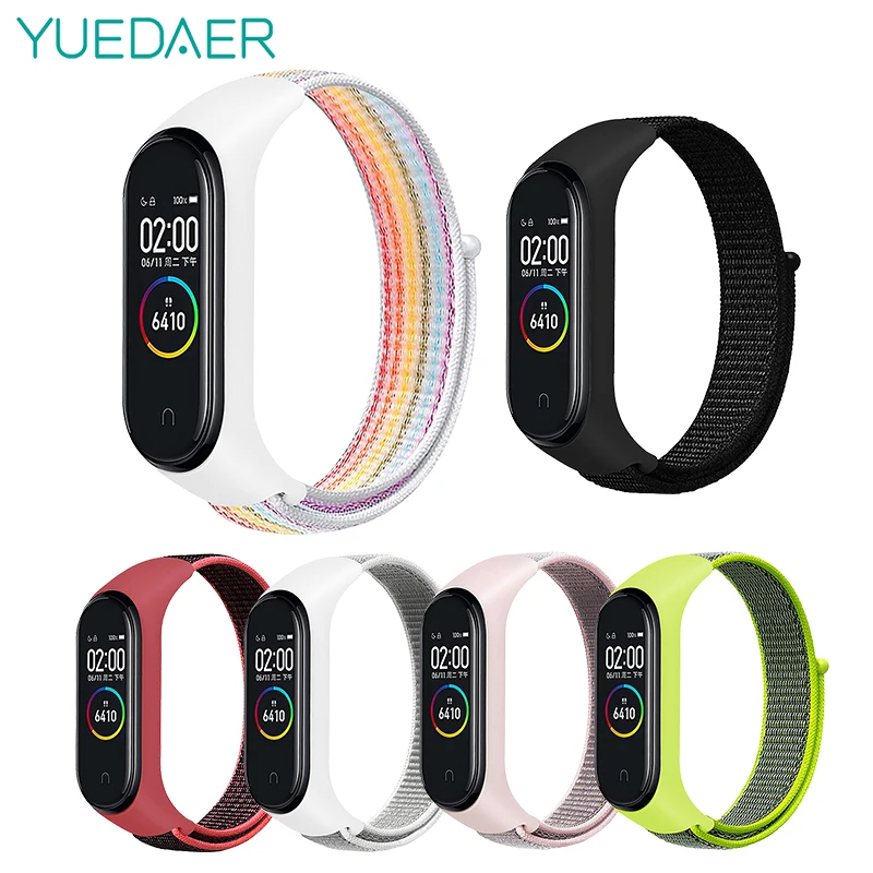Yuedaer нейлоновый браслет-петля для Xiaomi mi Band 4 3 спортивный браслет дышащий mi Band 4 ремешок для Xiao mi Band 4 mi band 4