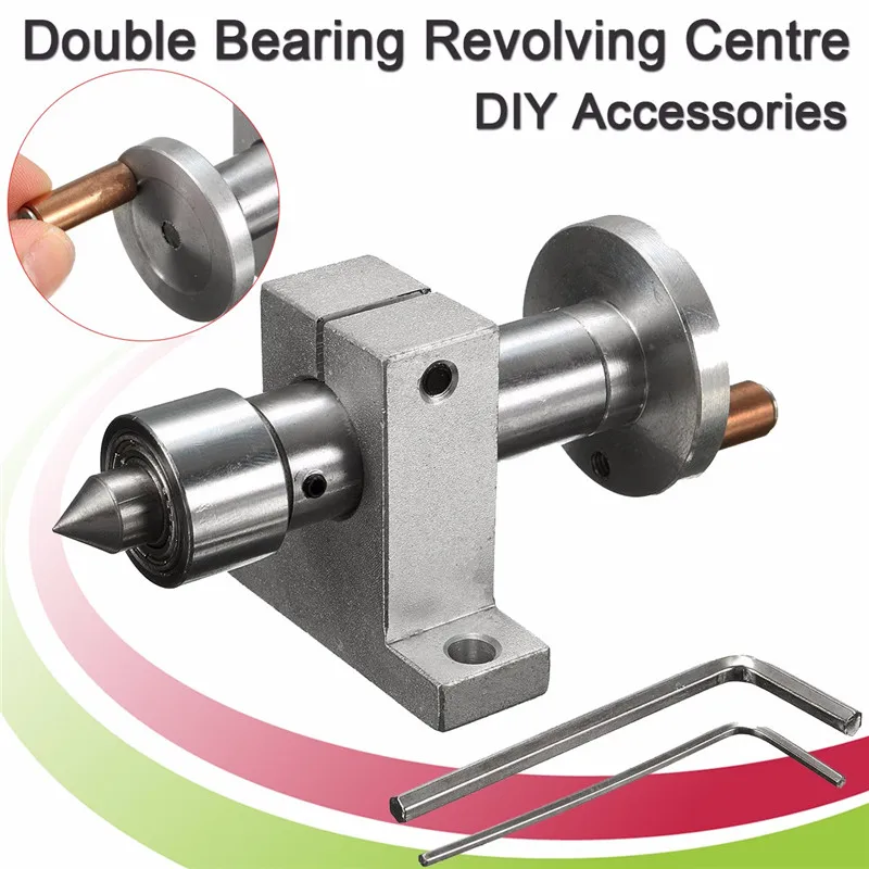 Bearing Live Center Revolving Centre Silver Adjustable Double DIY Accessories With Rocker For Woodworking Lathe Mini Lathe